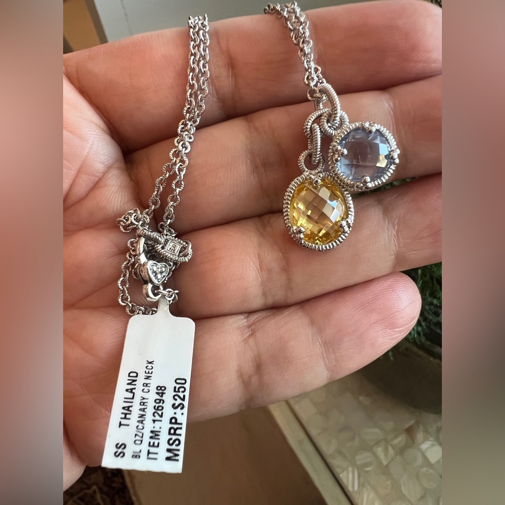 NWT JR/ JUDITH RIPKA STERLING SILVER NECKLACE, CHAIN 16" charms